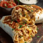 Cheesy Rotisserie Chicken Burritos