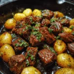 Garlic Butter Beef Bites with Potatoes
