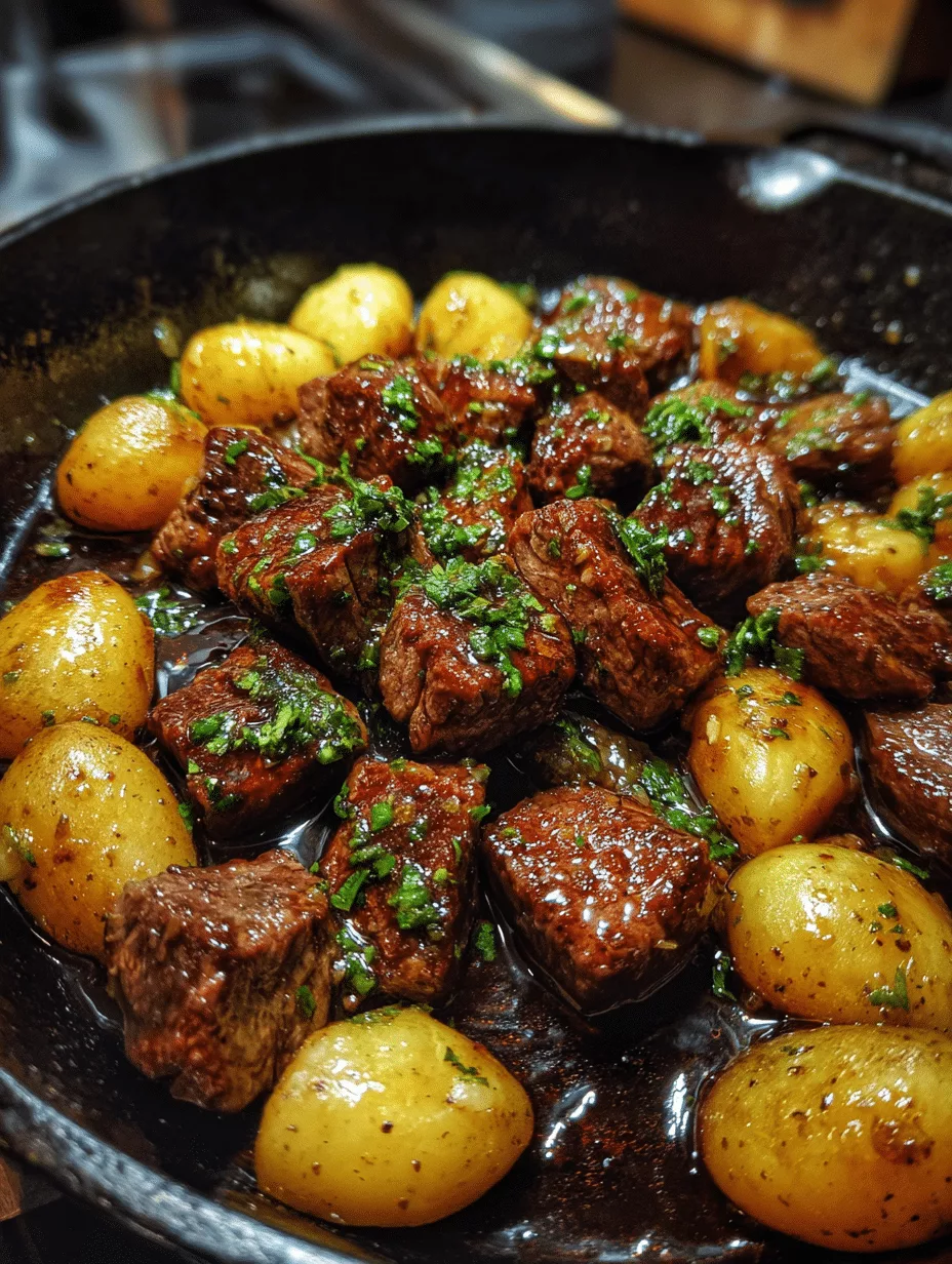 Garlic Butter Beef Bites with Potatoes