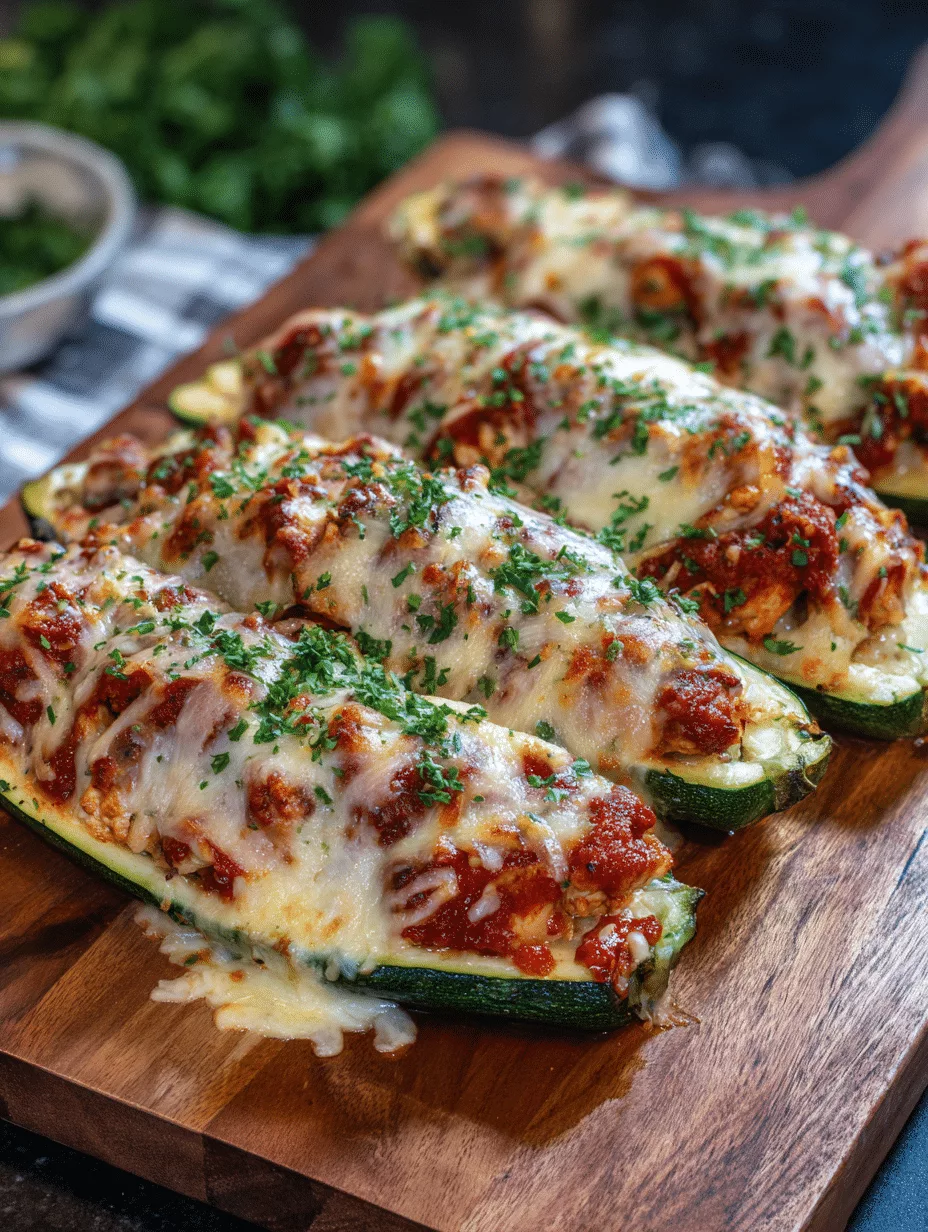 Keto Chicken Parmesan Zucchini Boats