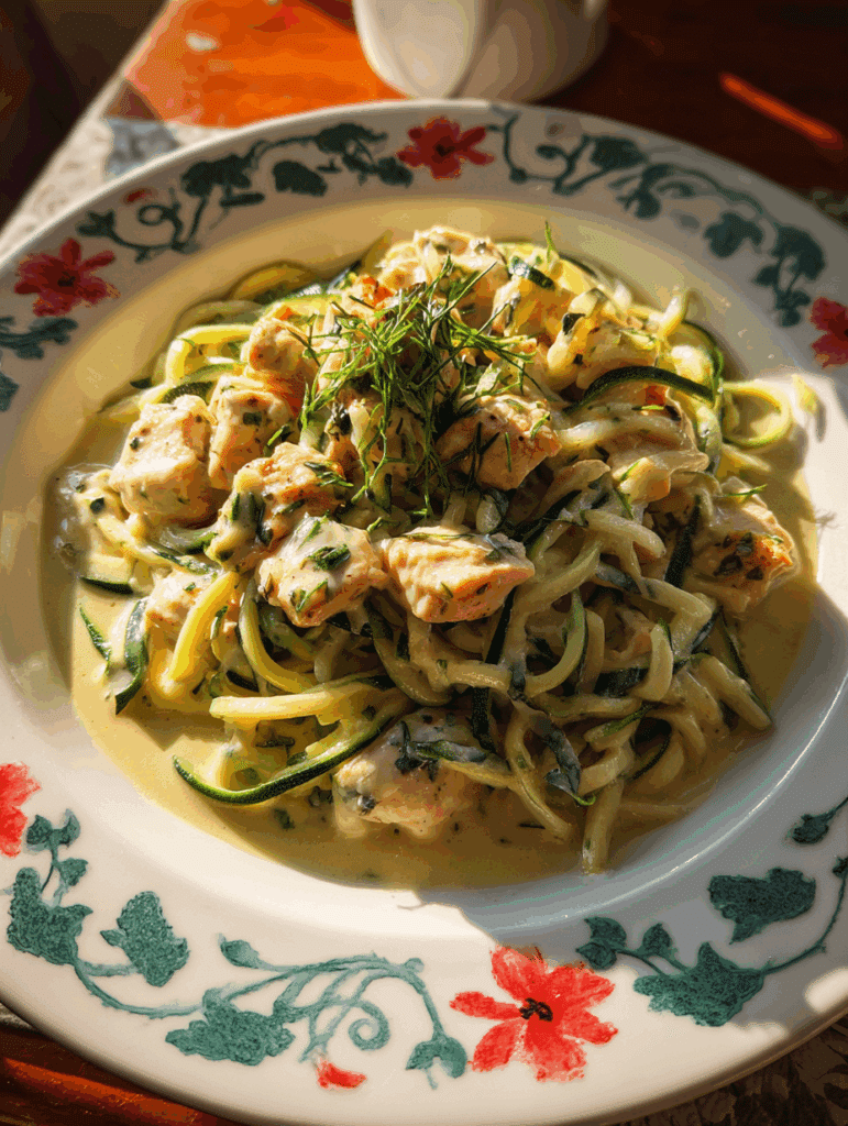 Zucchini Noodle Chicken Alfredo