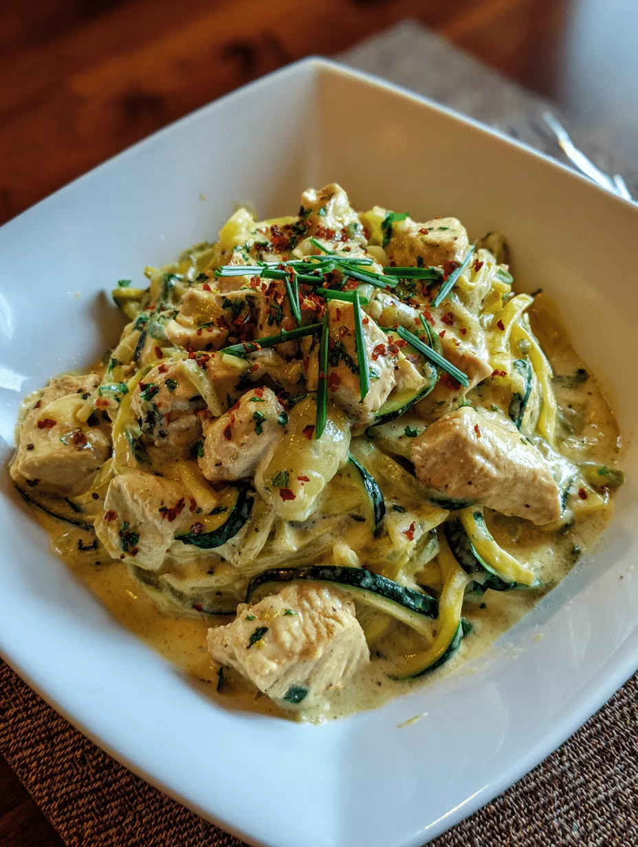 Zucchini Noodle Chicken Alfredo