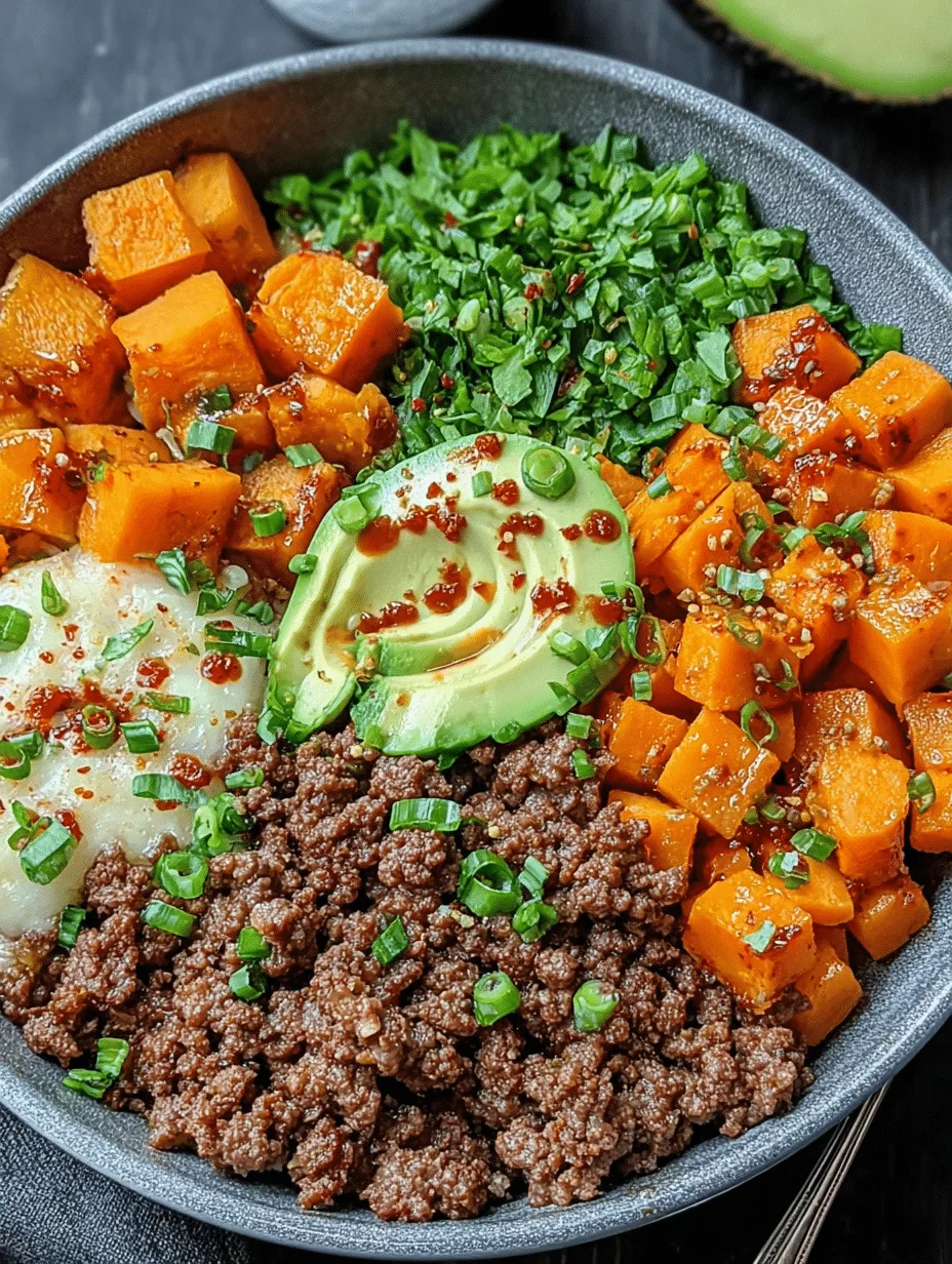 Spicy Ground Beef & Sweet Potato Protein Bowl