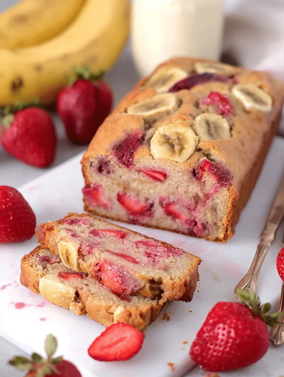 Banana Strawberry Bread with Greek Yogurt