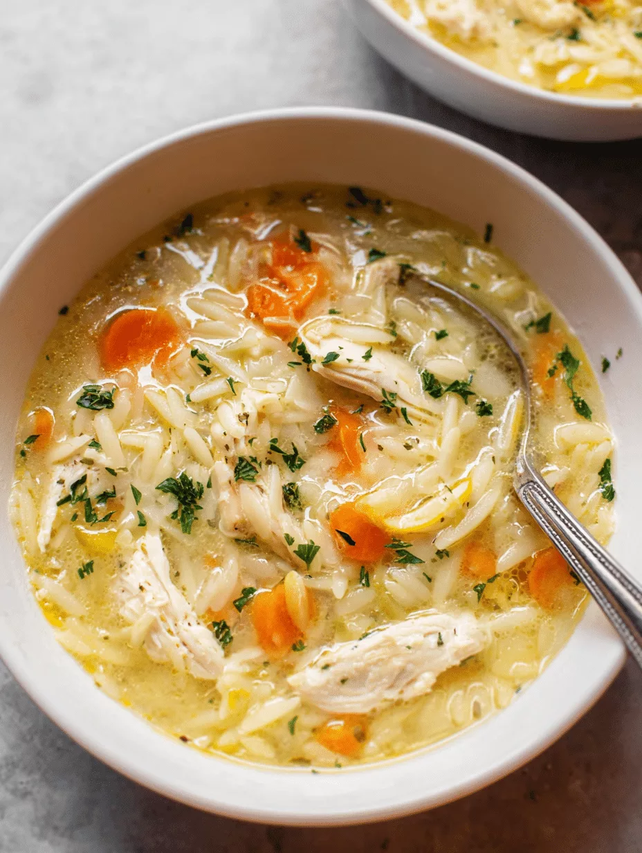 Lemon Chicken Orzo Soup