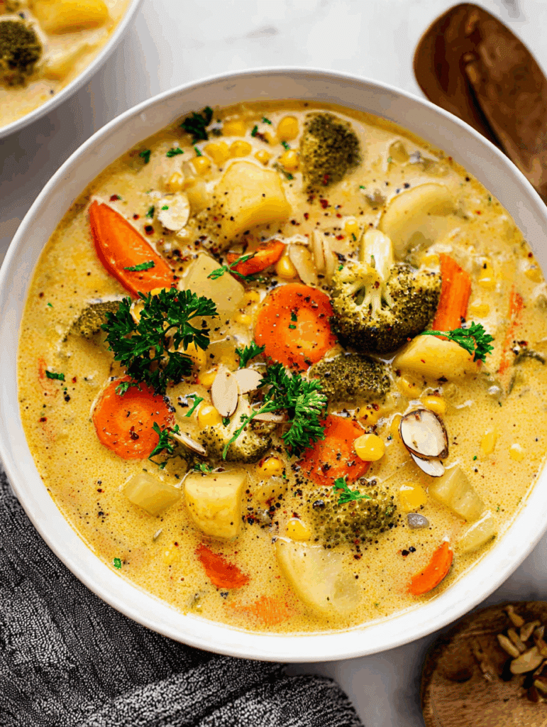 One Pot Creamy Vegetable Soup