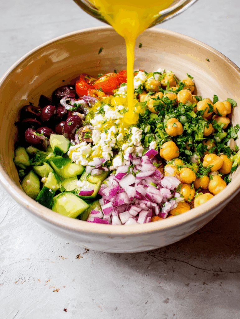 Under 200 Calorie Mediterranean Chickpea Salad