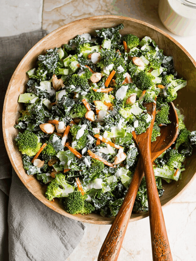 Broccoli & Kale Salad with Light Yogurt Dressing