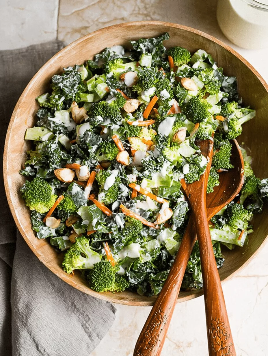 Broccoli & Kale Salad with Light Yogurt Dressing
