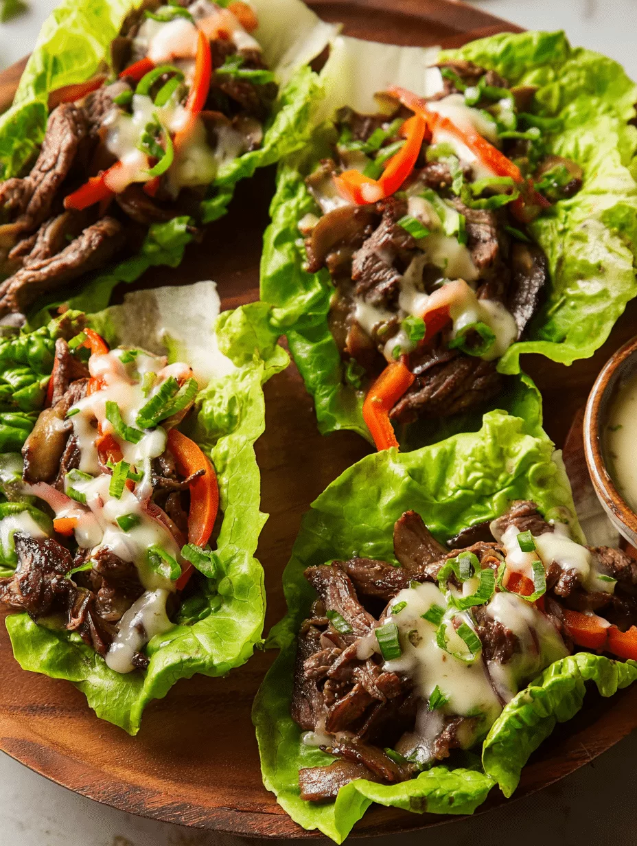 Philly Cheesesteak Lettuce Wraps