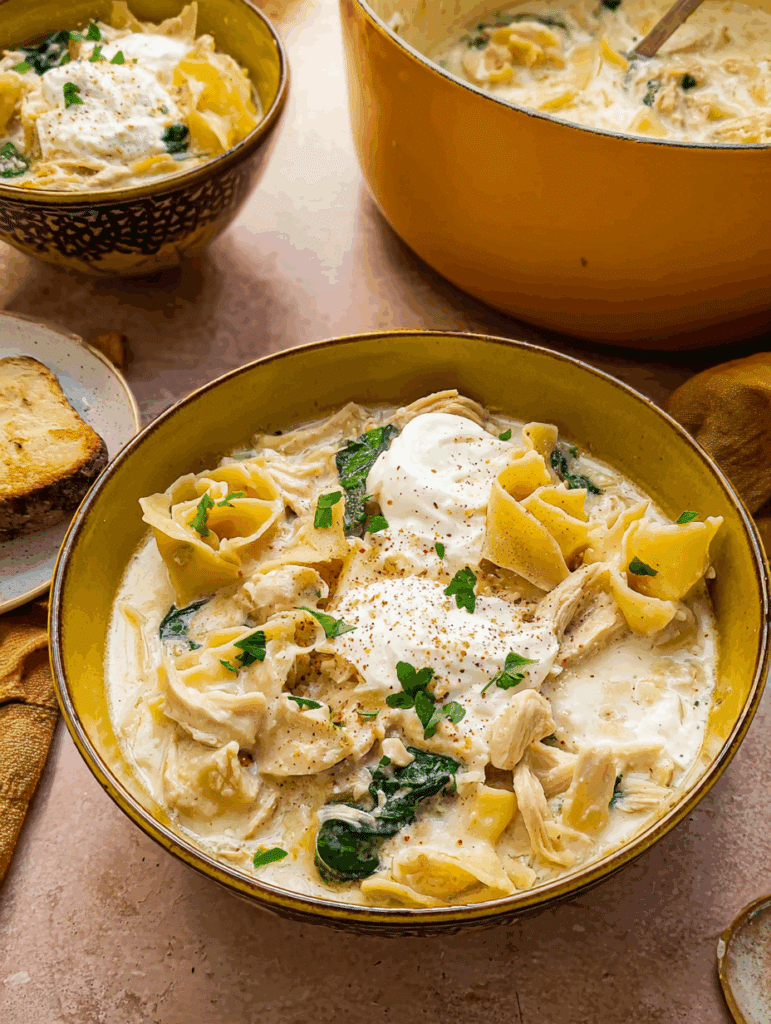 Creamy White Chicken Lasagna Soup