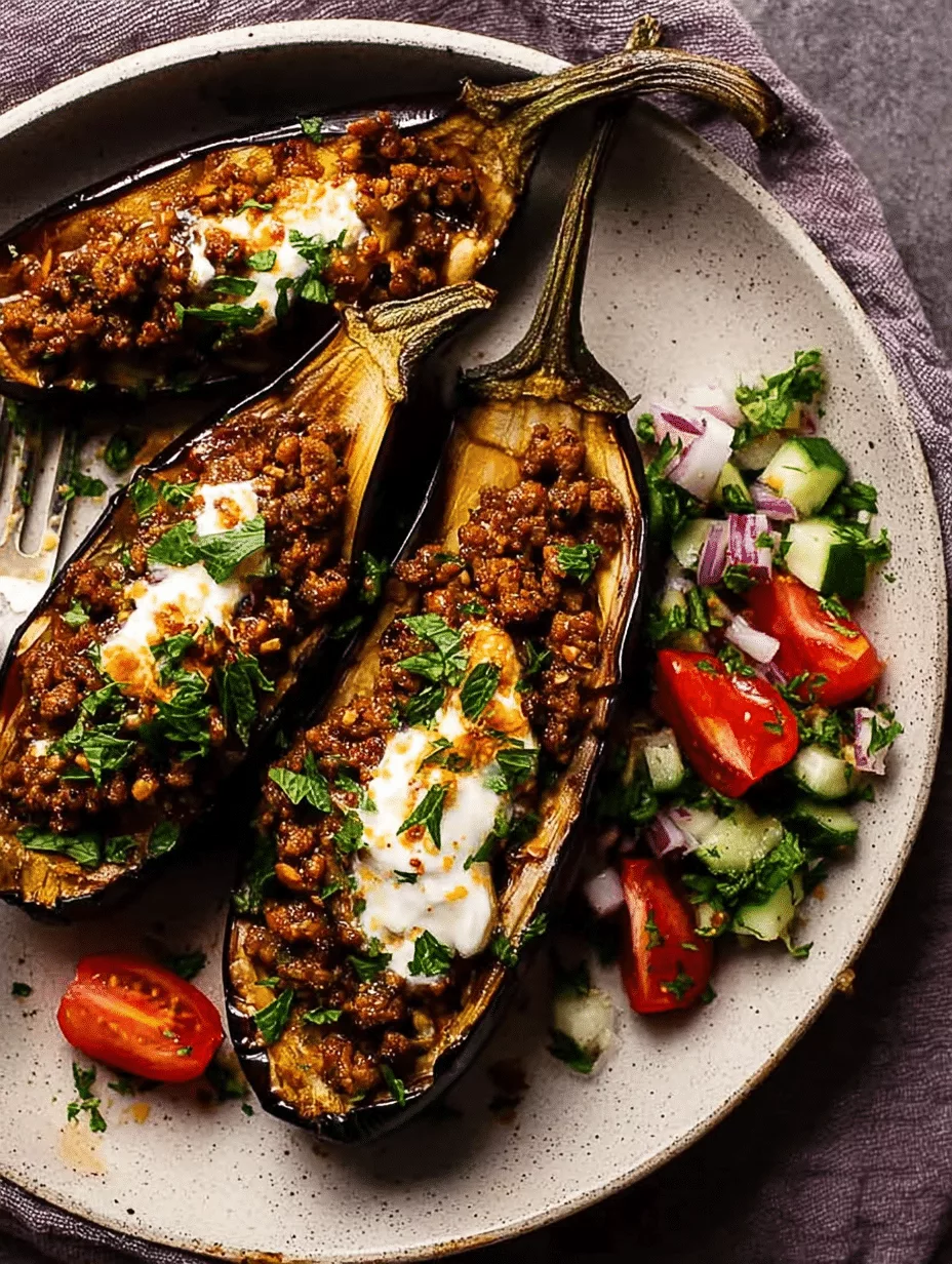 Easy Moroccan Stuffed Eggplant (beef or lamb)