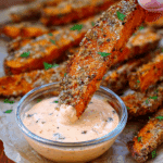 Garlic Parmesan Sweet Potato Wedges