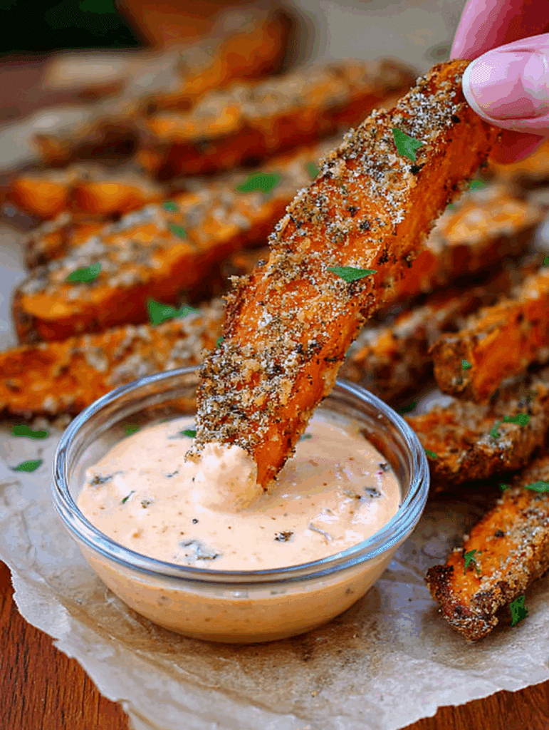 Garlic Parmesan Sweet Potato Wedges