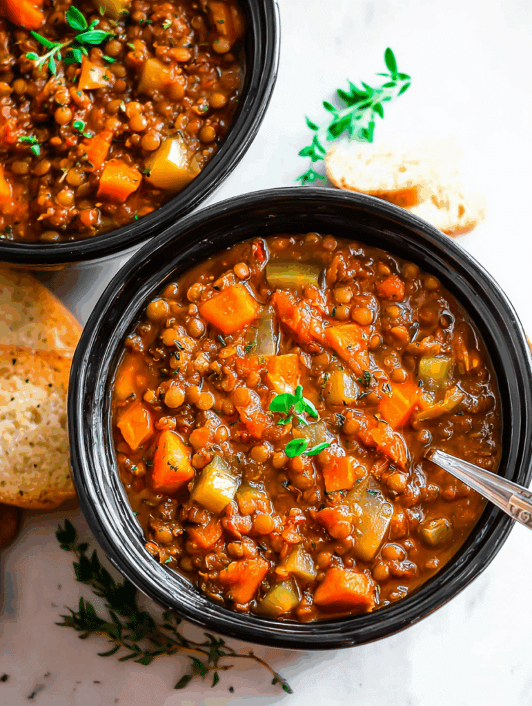 Crockpot Lentil Soup with Vegetables