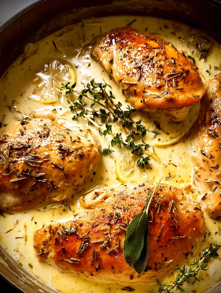 Slow-Cooker Creamy Lemon Herb Chicken