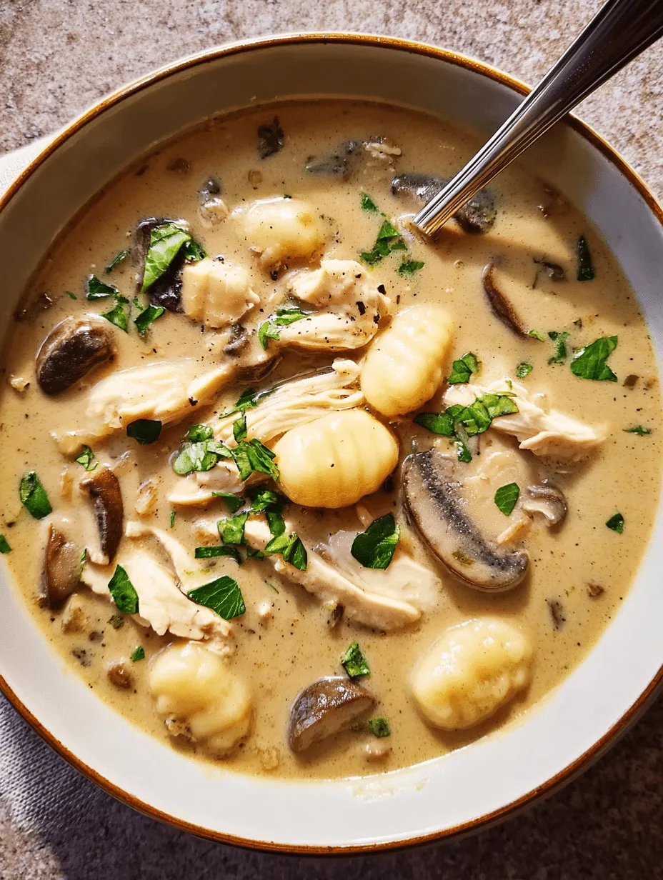Creamy Chicken Marsala Gnocchi Soup