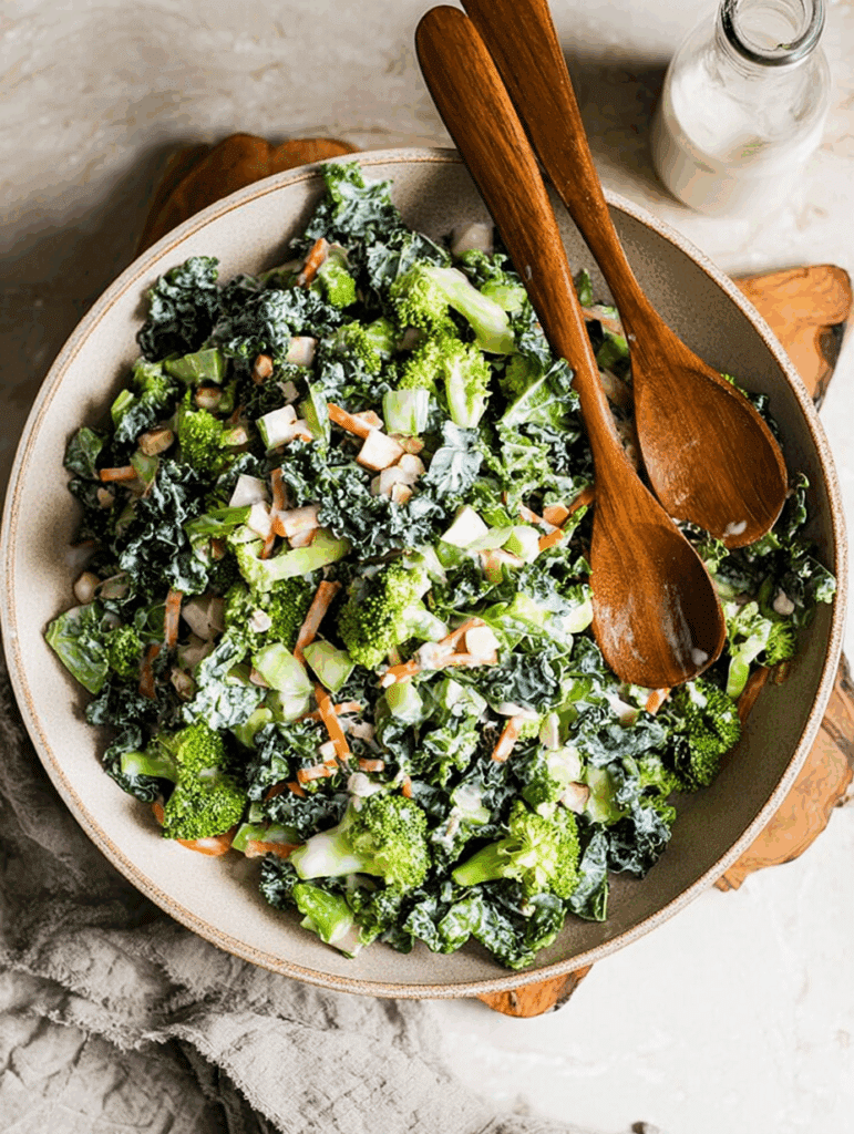 Broccoli & Kale Salad with Light Yogurt Dressing