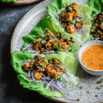 Crispy Sesame Tofu and Mushroom Lettuce Wraps