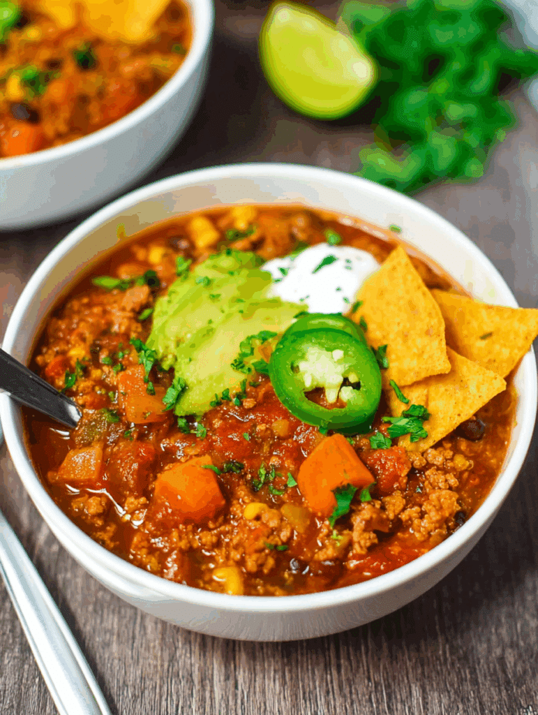 Easy Turkey & Vegetable Chili (Low-Calorie)