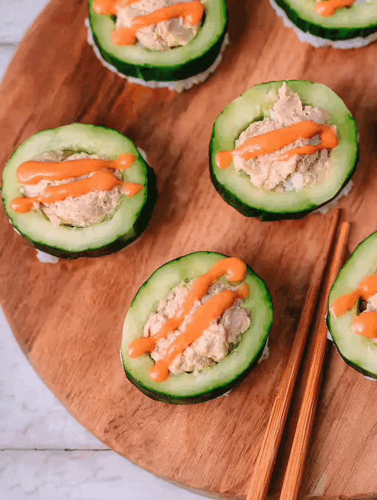 Low Carb Sushi Rolls with Cucumber