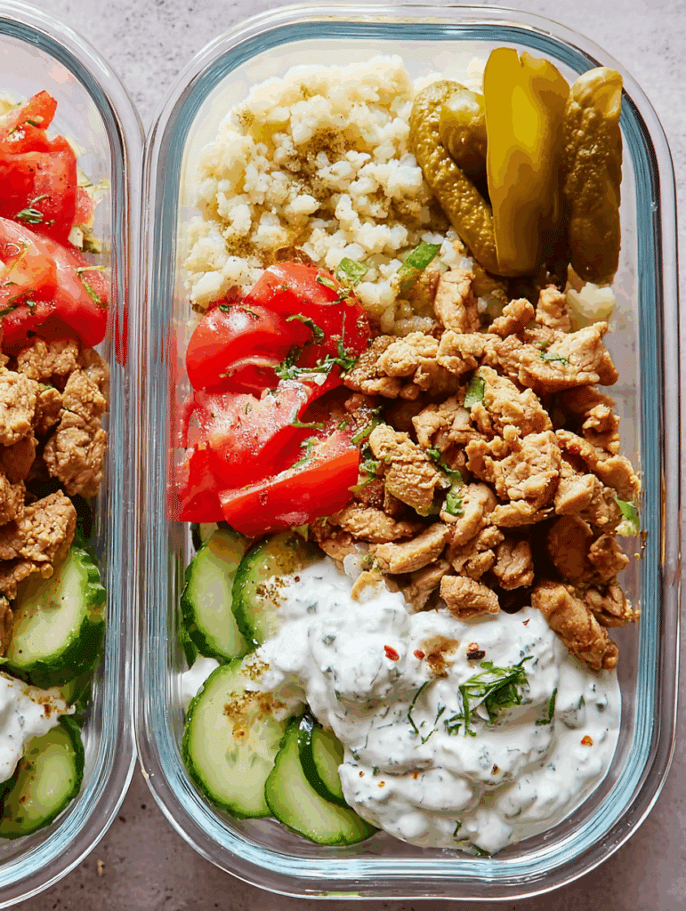 Low-Carb Turkey Gyro Bowl