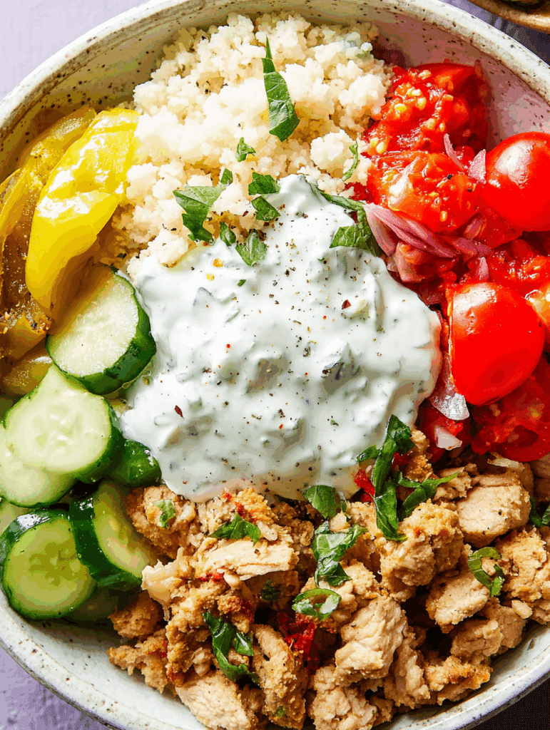 Low-Carb Turkey Gyro Bowl