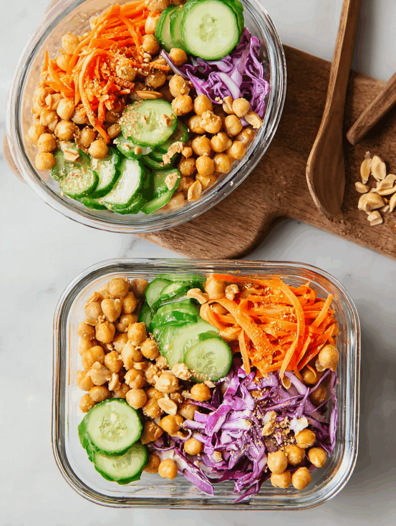 Peanut Chickpea Protein Bowls