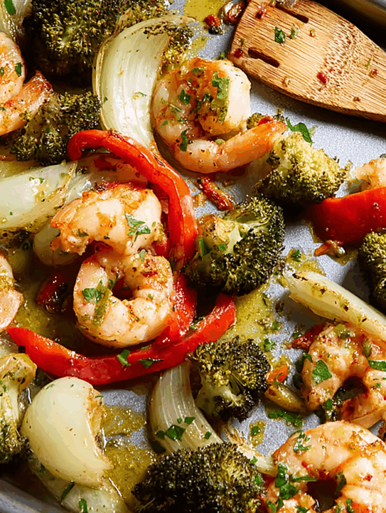 Sheet-Pan Garlicky Shrimp and Veggies