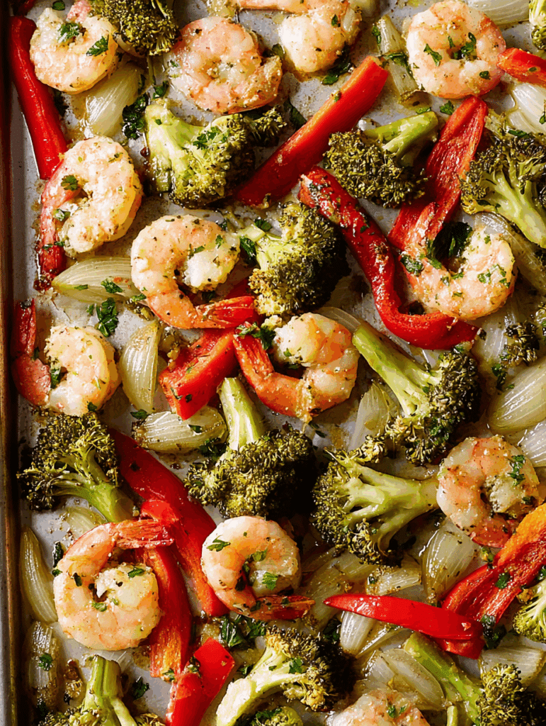Sheet-Pan Garlicky Shrimp and Veggies