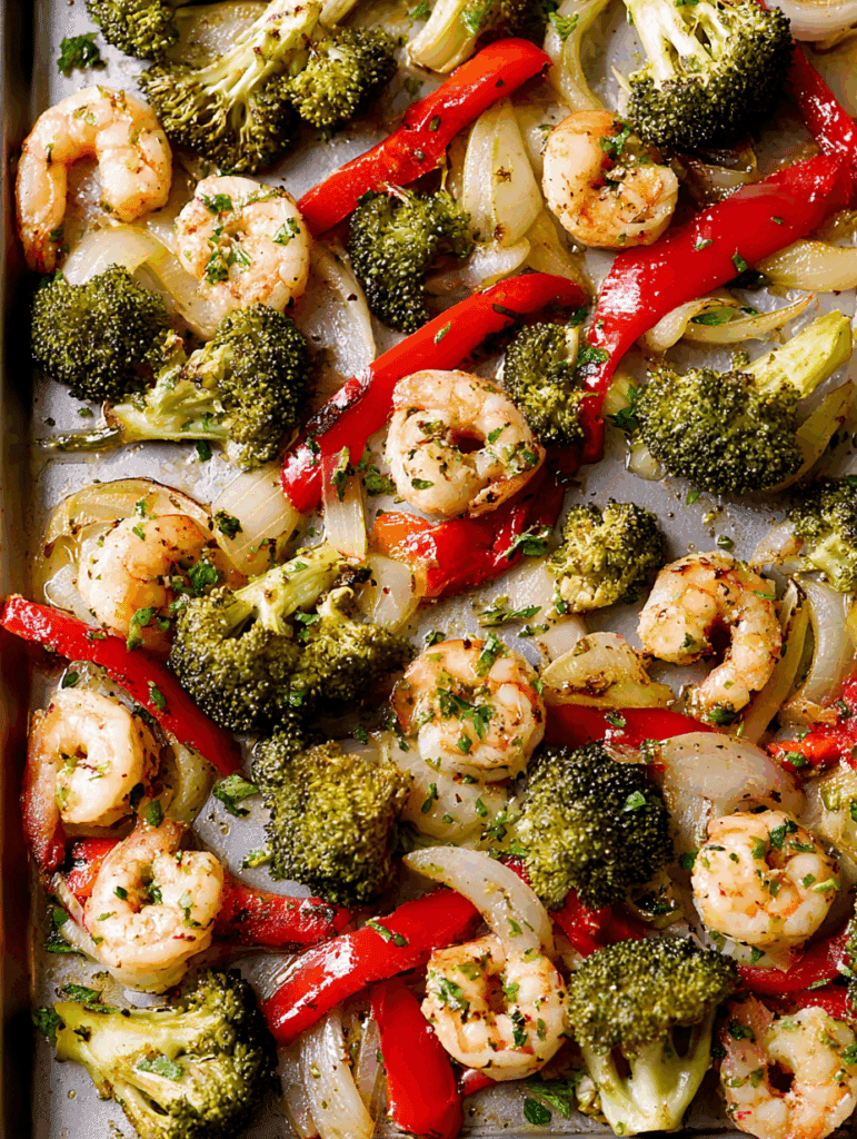 Sheet-Pan Garlicky Shrimp and Veggies