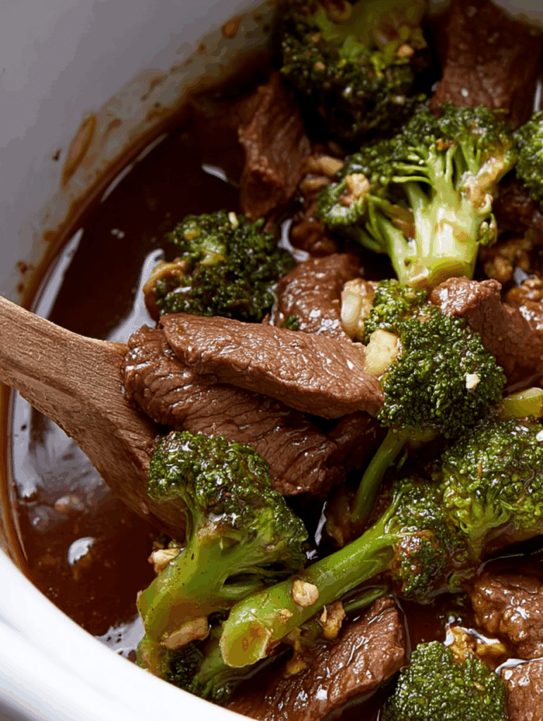 Skinny Crockpot Beef and Broccoli
