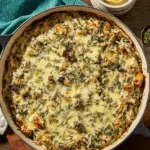 Skillet Spinach, Mushroom & Wild Rice Casserole