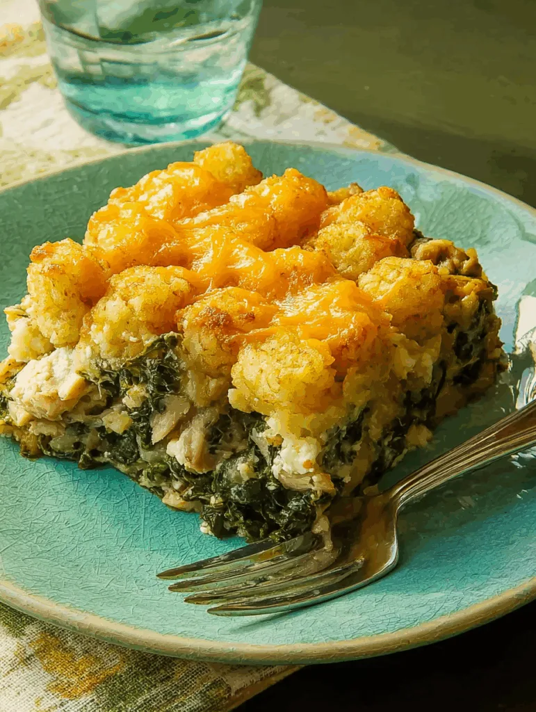 Spinach, Feta & Artichoke Tater Tot Casserole