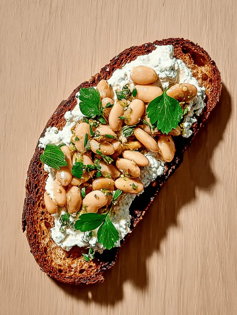 Cannellini Bean & Herbed Ricotta Toast - Light Vegetarian Meal