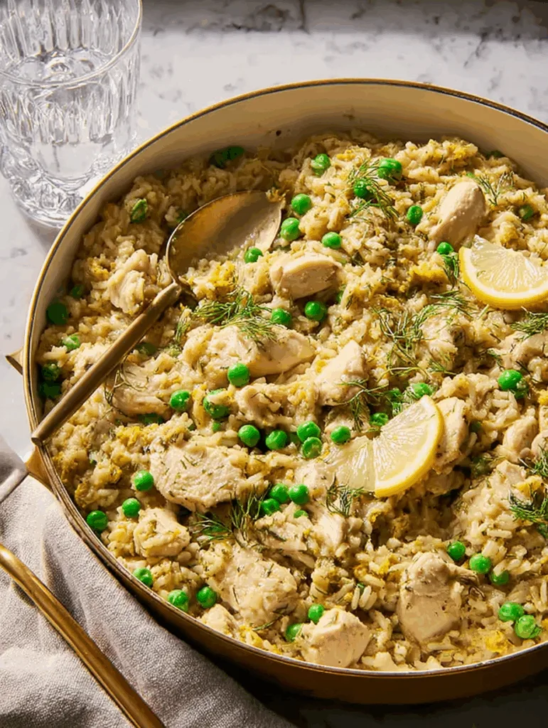 Creamy Lemon-Dill Chicken & Rice Casserole