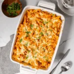 High Protein Buffalo Chicken Pasta Bake