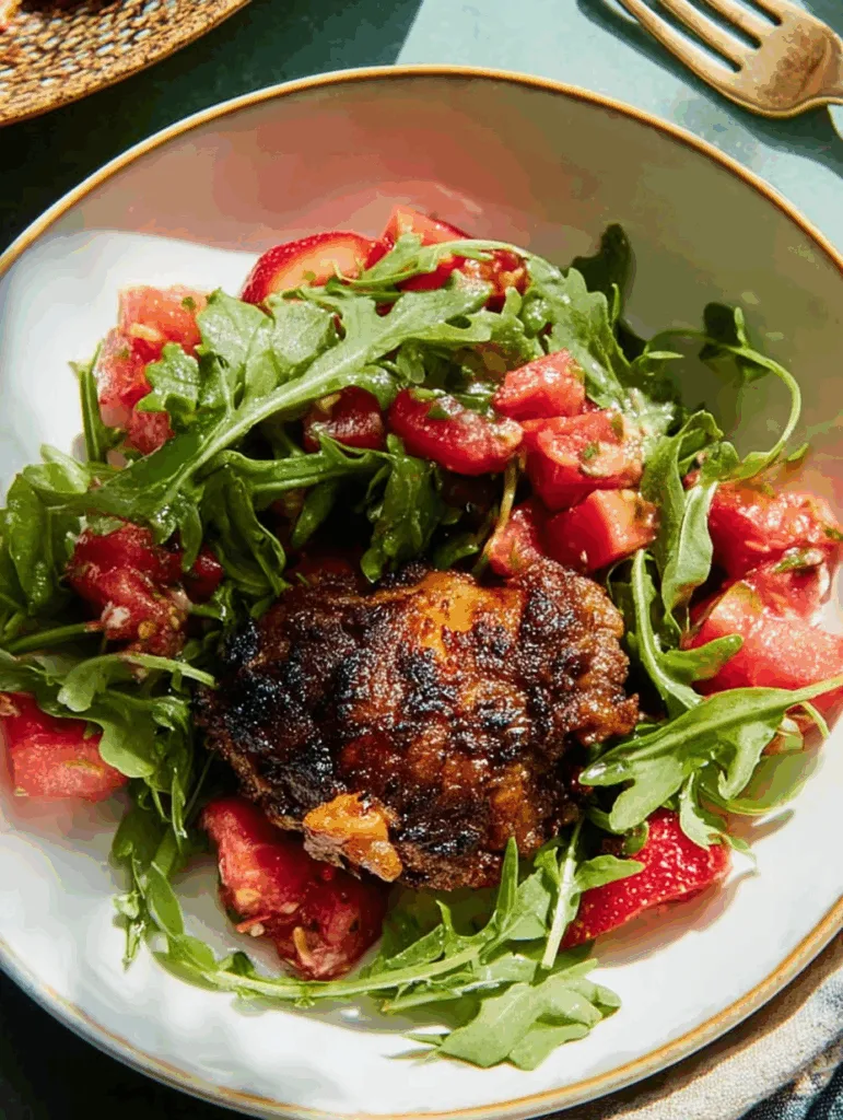 Chicken Thighs with Arugula-Tomato Salad