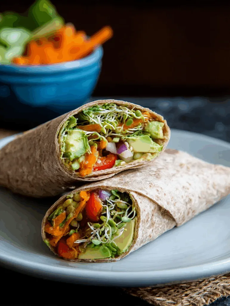 Healthy Whole-Wheat Veggie Wrap (Low Calorie & High Fiber)