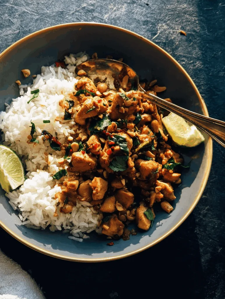 Ginger Peanut Chicken with Coconut Rice