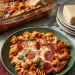 Dump & Bake Pizza Pasta Casserole