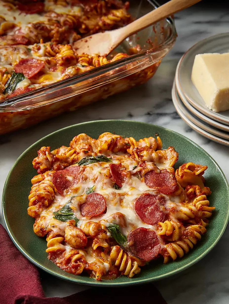 Dump & Bake Pizza Pasta Casserole