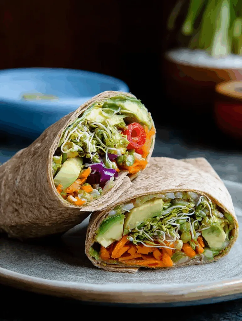 Healthy Whole-Wheat Veggie Wrap (Low Calorie & High Fiber)