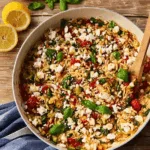 One-Pot Lemon Feta Orzo - High Protein Veggie Dinner