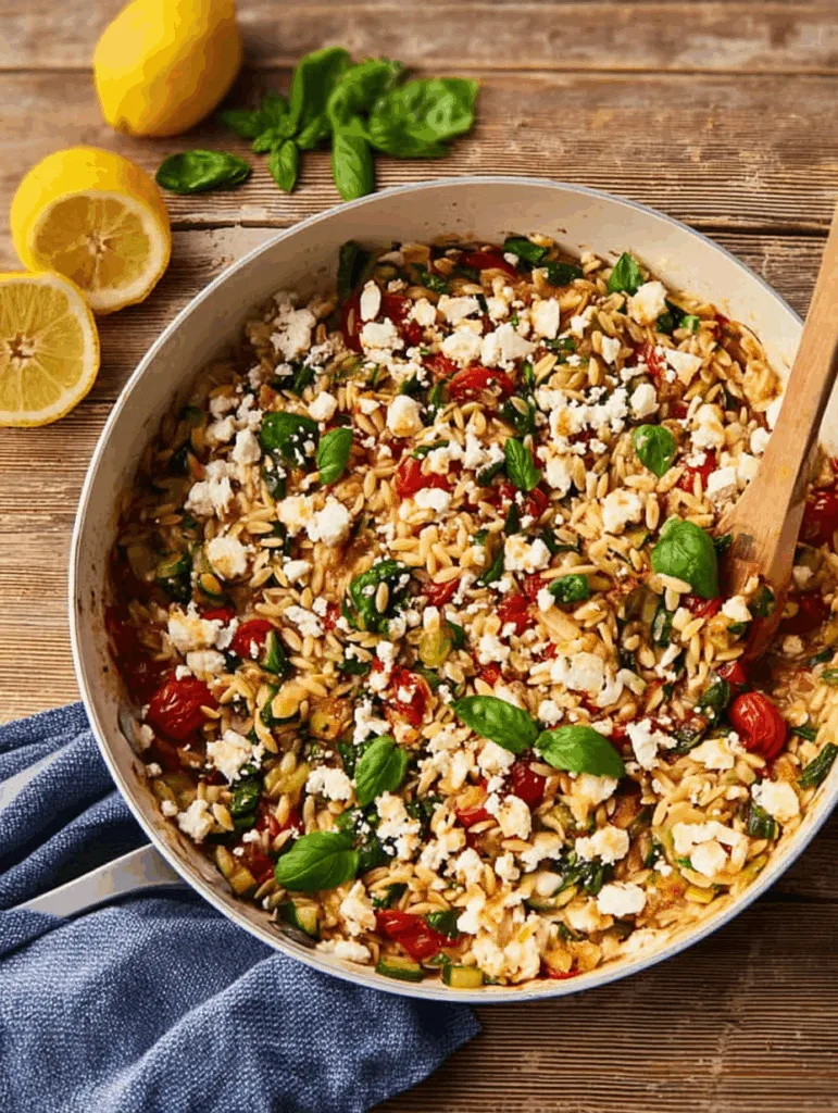 One-Pot Lemon Feta Orzo - High Protein Veggie Dinner