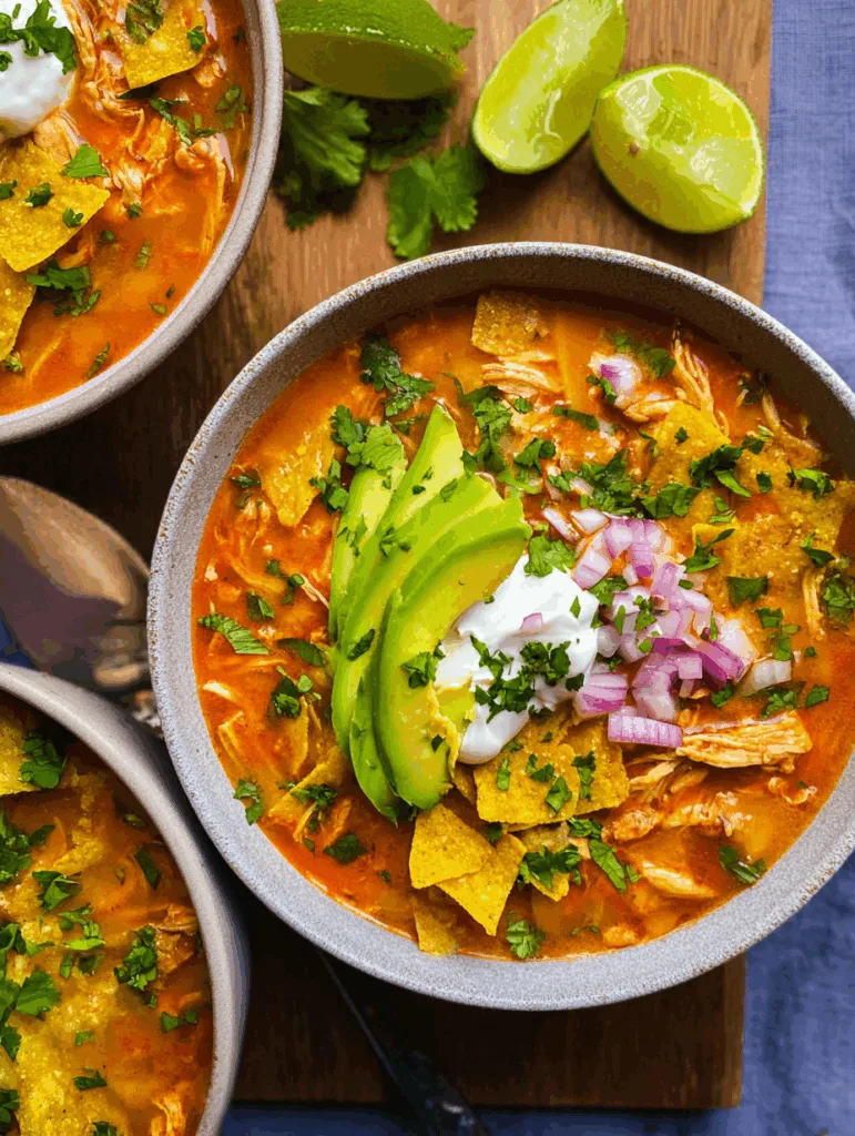 Hearty High Protein Chicken Tortilla Soup