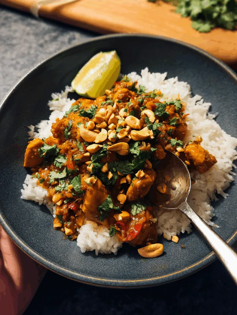 Ginger Peanut Chicken with Coconut Rice