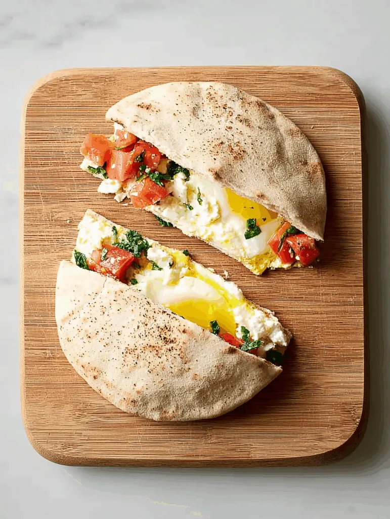 Egg, Tomato & Feta Breakfast Pita