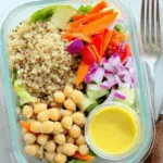 Chopped Veggie Grain Bowl with Turmeric Dressing