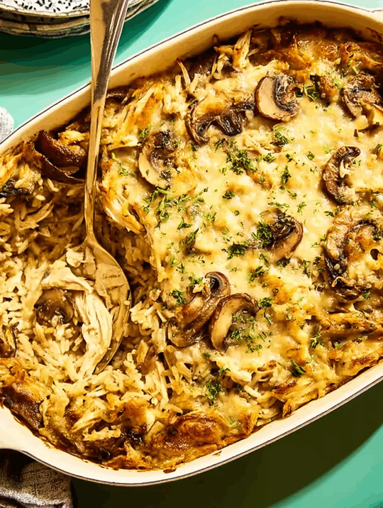 Rotisserie Chicken, Mushroom & Rice Casserole